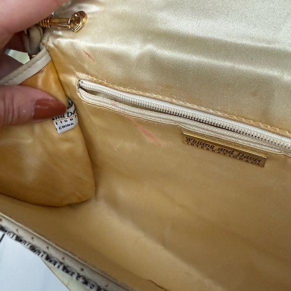 Vintage Whiting & Davis Ivory Metal Mesh Crossbody Bag - Picture 8 of 12